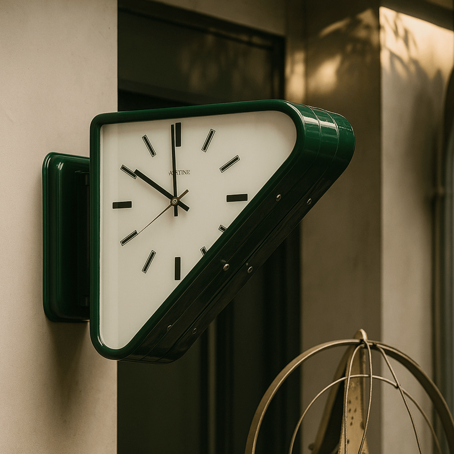 Elegant Dual-Sided Geometric Wall Clock for Modern Spaces