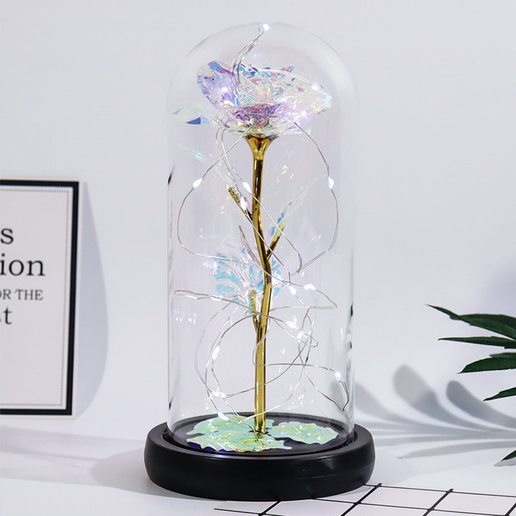 Elegant Glass Dome Rose Display - Perfect for Gifting