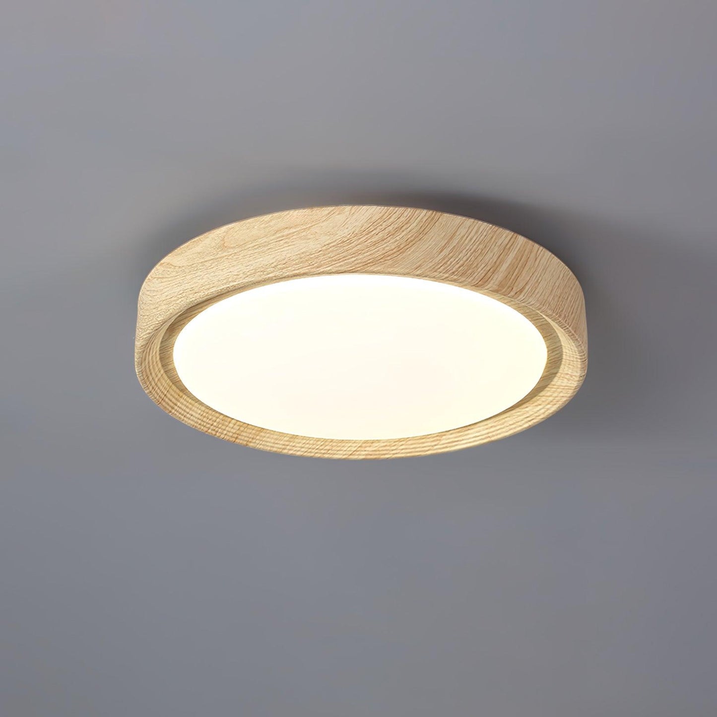 Elegant Wood-Look Flush Mount Ceiling Lamp for Cozy Spaces