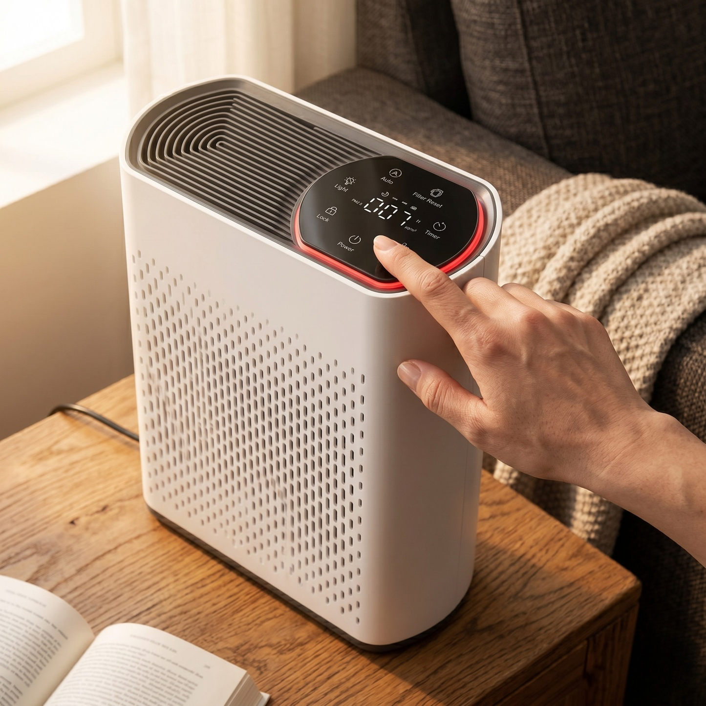 Large Room Air Purifier with HEPA Filter and PM2.5 Detection