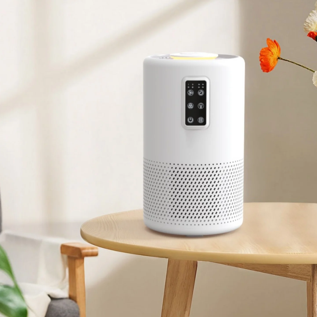 Home Air Purifier with HEPA Filter, Timer Function, and LED Light