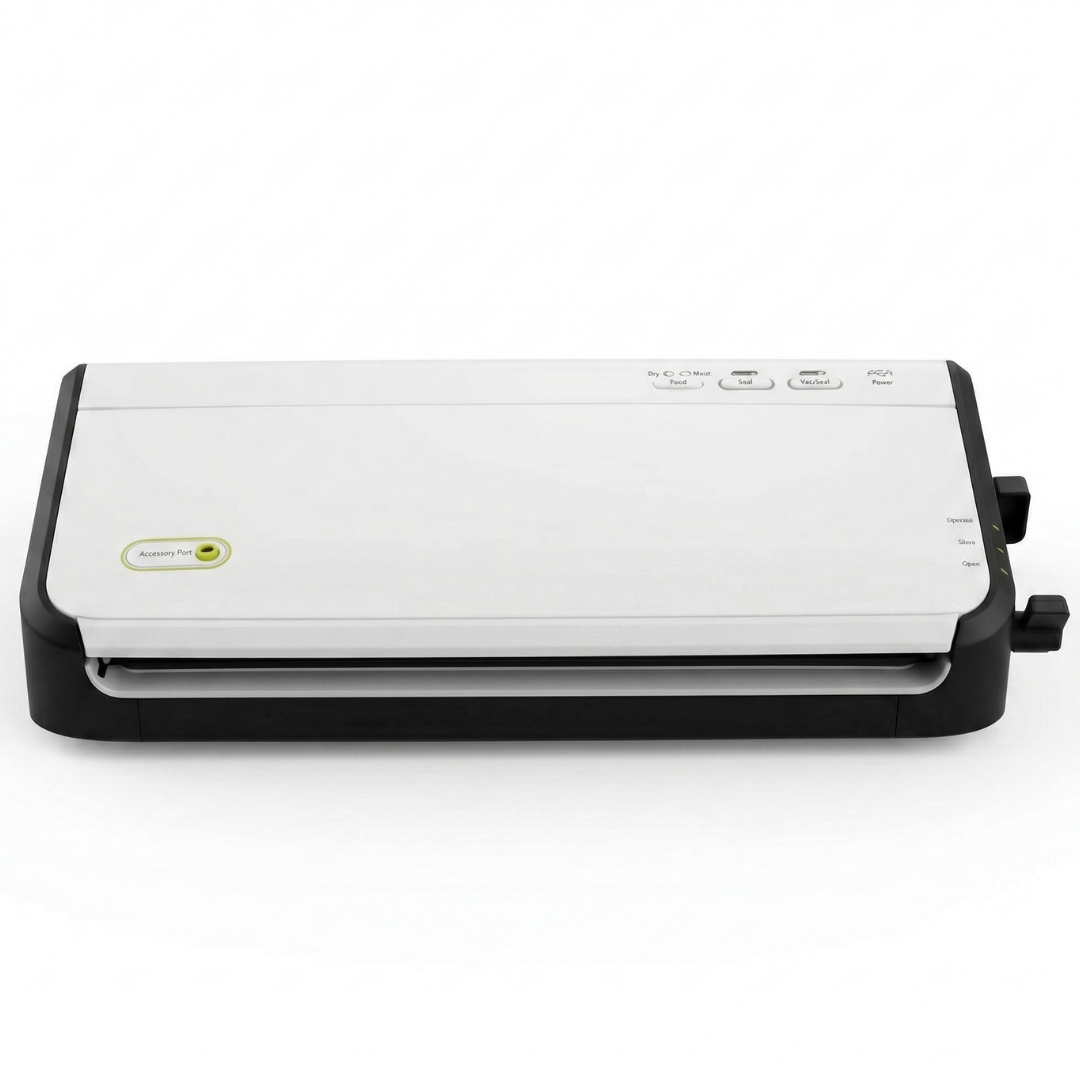 Vacuum Sealer with Dual Heat Sealing and Integrated Cutter