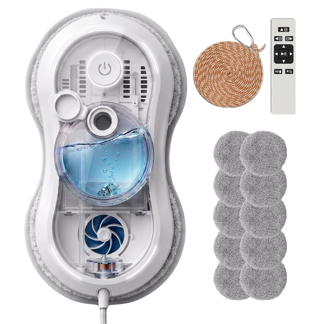 Window Cleaning Robot with 5600Pa Suction, Spray Function & Remote Control
