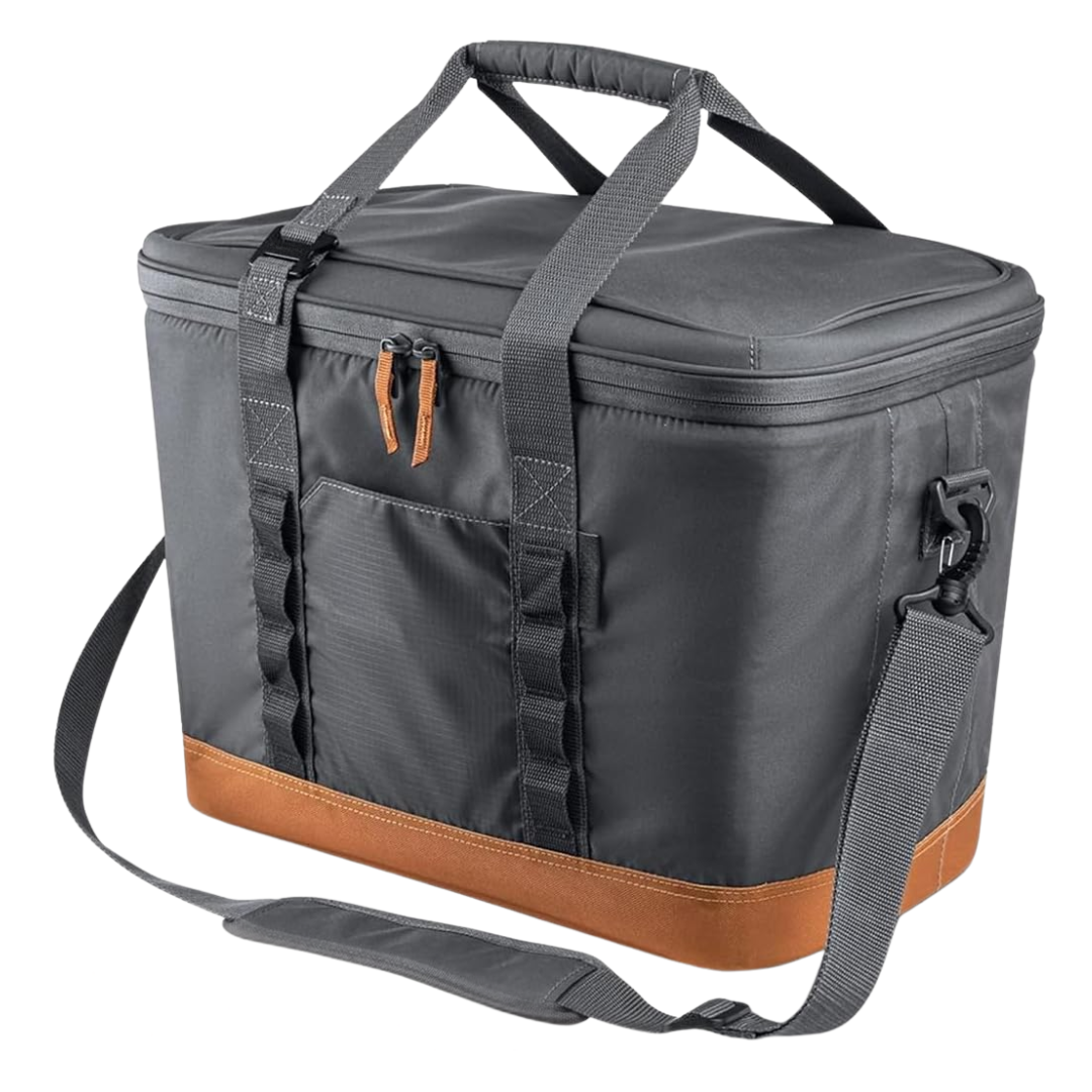Folding Cooler Tote Bag with Insulation and Leak-Resistant Design