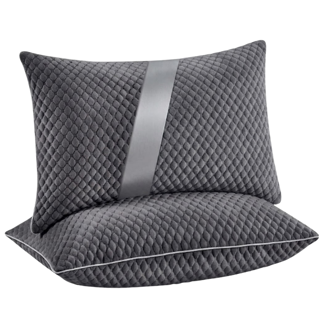 Set of 2 Queen Size Adjustable Memory Foam Pillows for Cooling Comfort