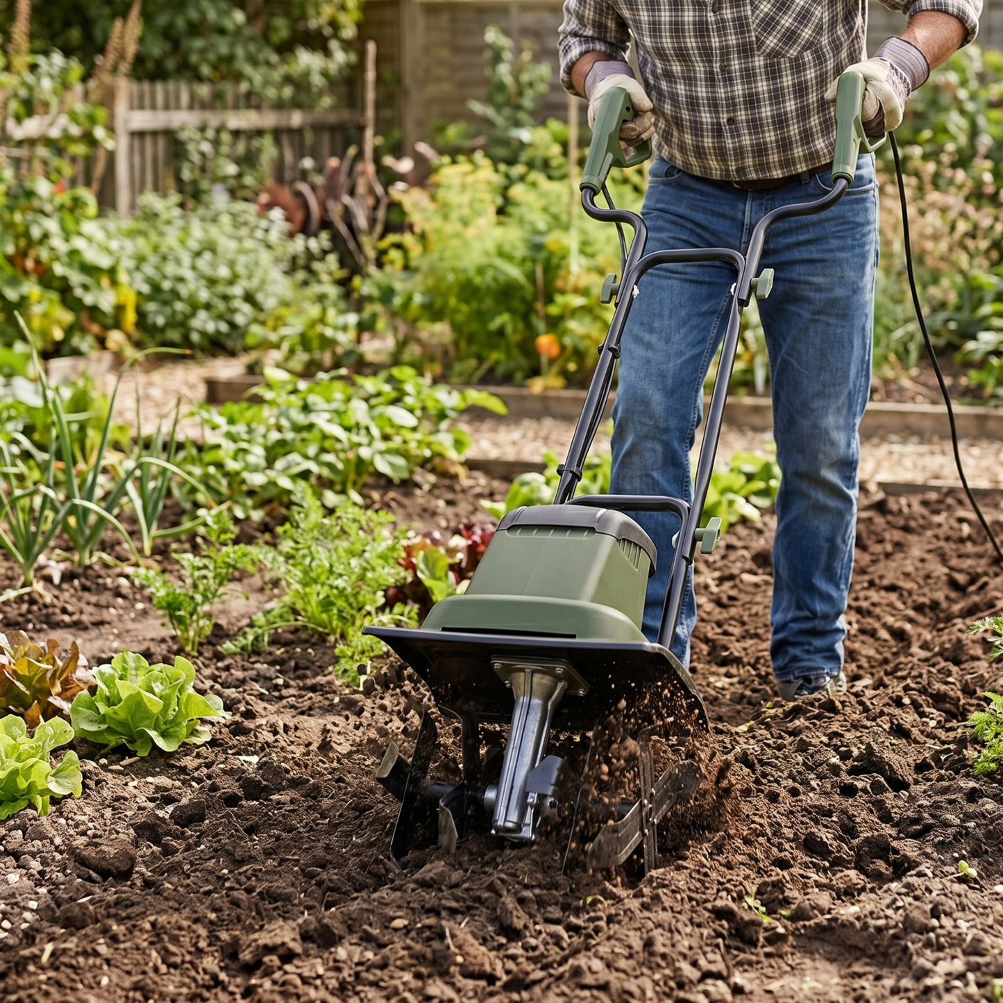 10.5 Amp Electric Garden Tiller with Soil Rotating Function