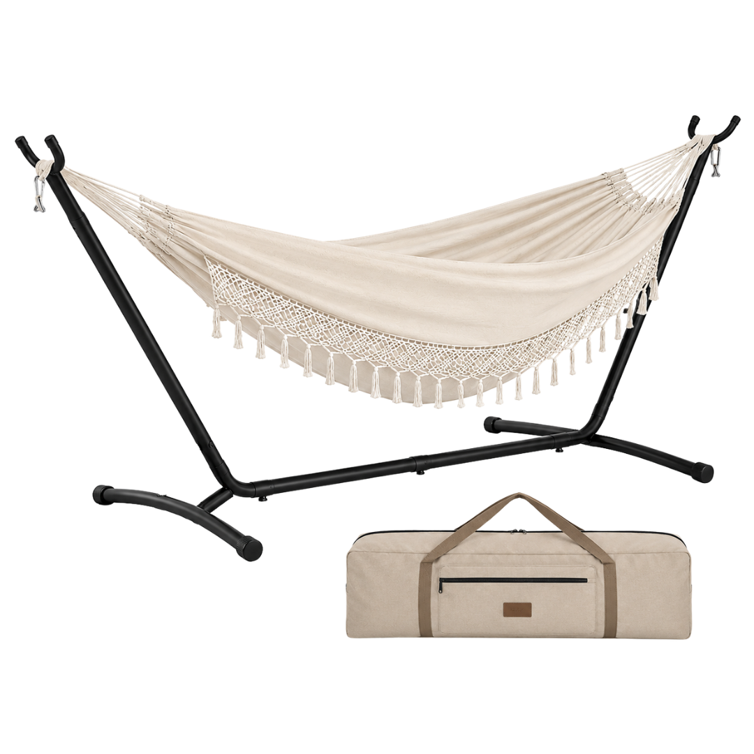 Hammock Set with Steel Frame – 450 lb Capacity and Carrying Bag