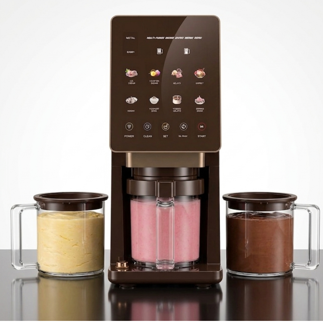 Touch Control Electric Ice Cream Machine for 3 Pints – 10 Settings