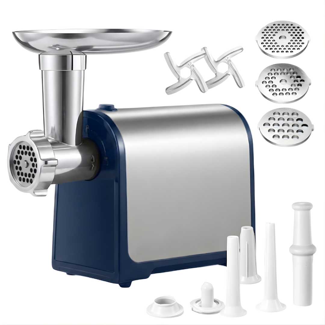 Meat Grinder Electric Set with Blades, Plates, and Sausage Attachments