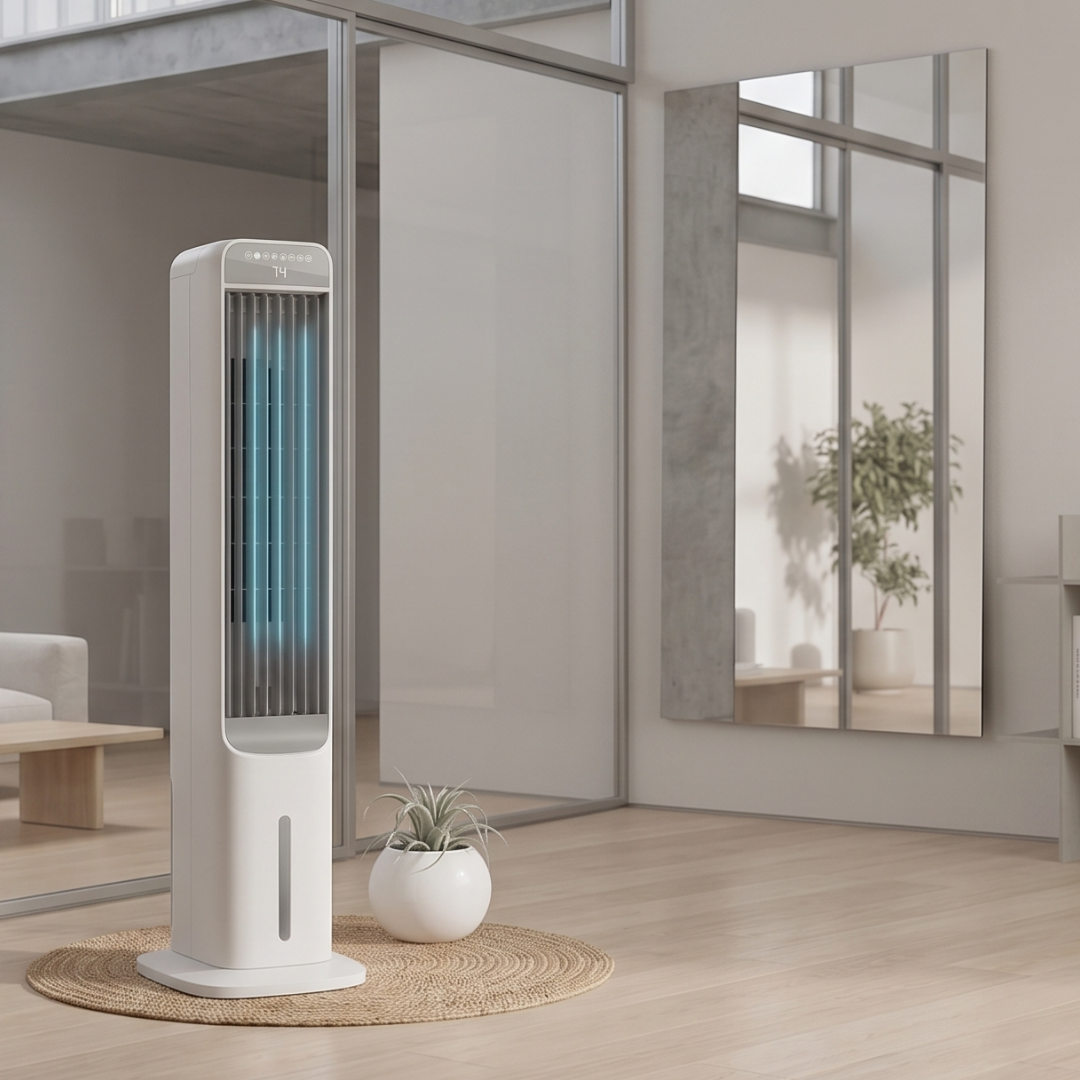 Tower Fan with 3 Speed Settings and 4 Cooling Modes
