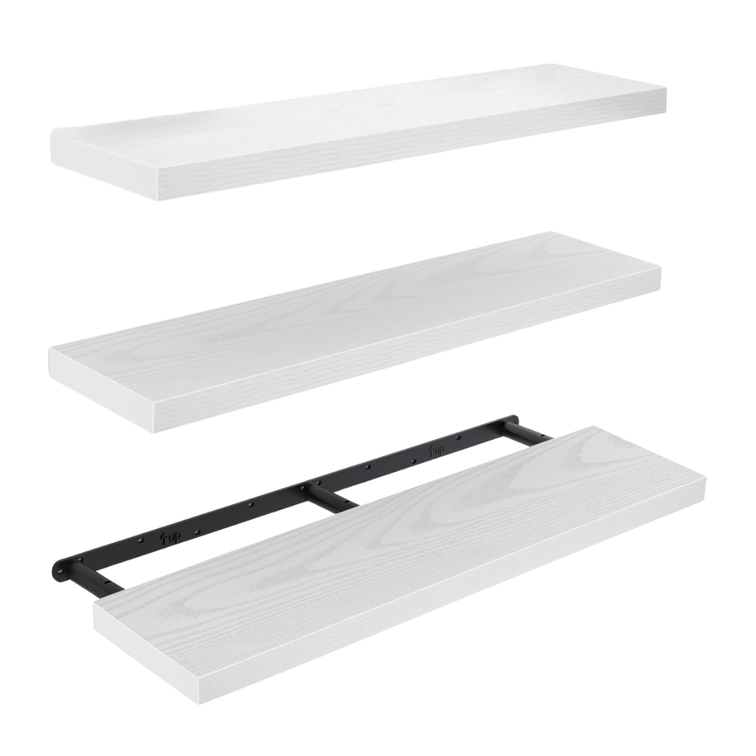 Set of 3 Wooden Floating Shelves for Home Storage Solutions