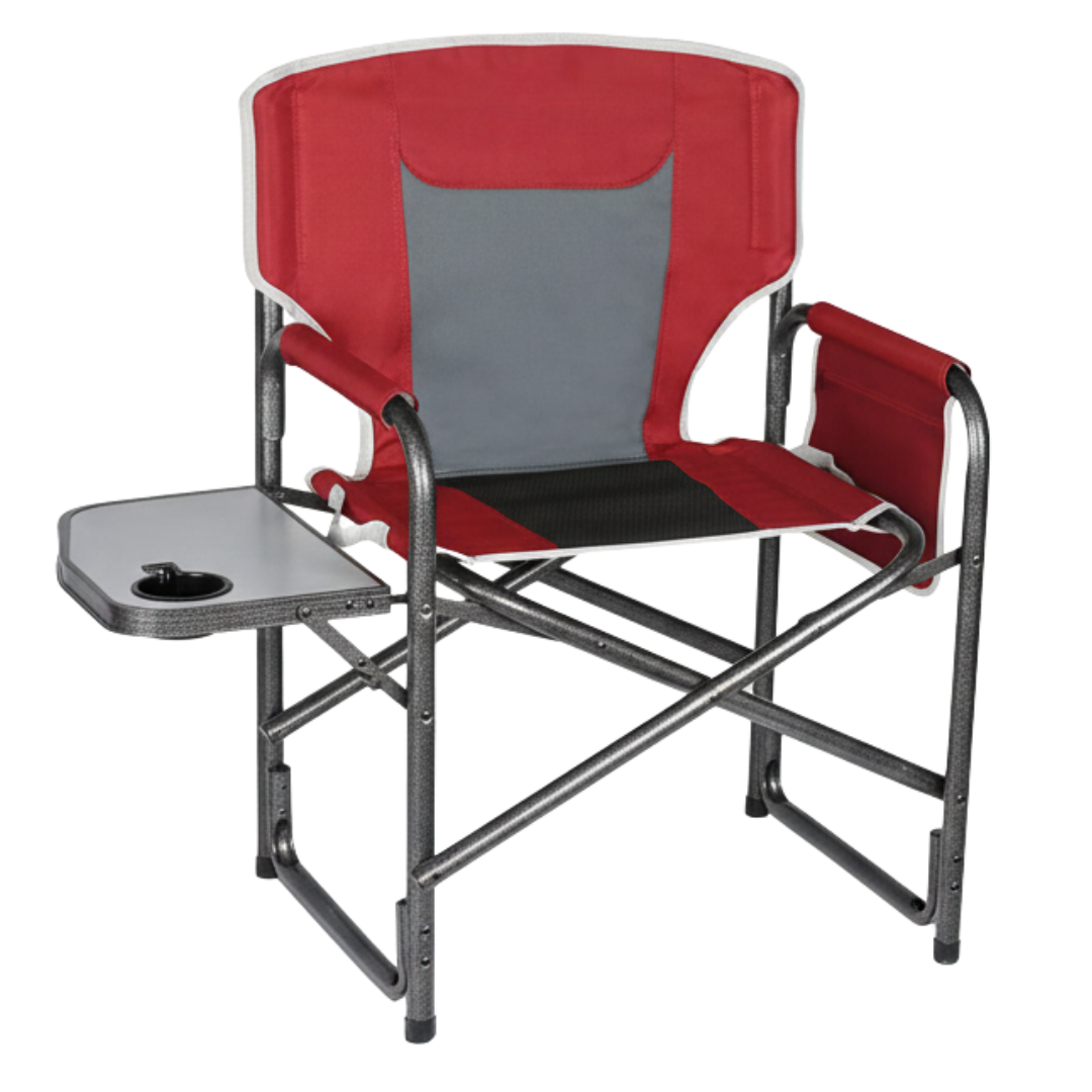 Portable Aluminum Camping Chair with Side Table, Supports 400 lbs