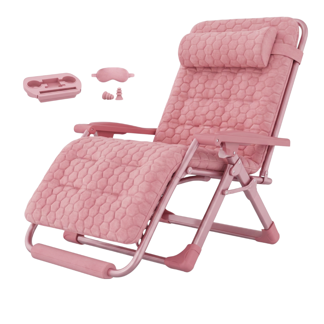 Reclining Chair with Tray, Footrest, and Removable Cushion - Foldable