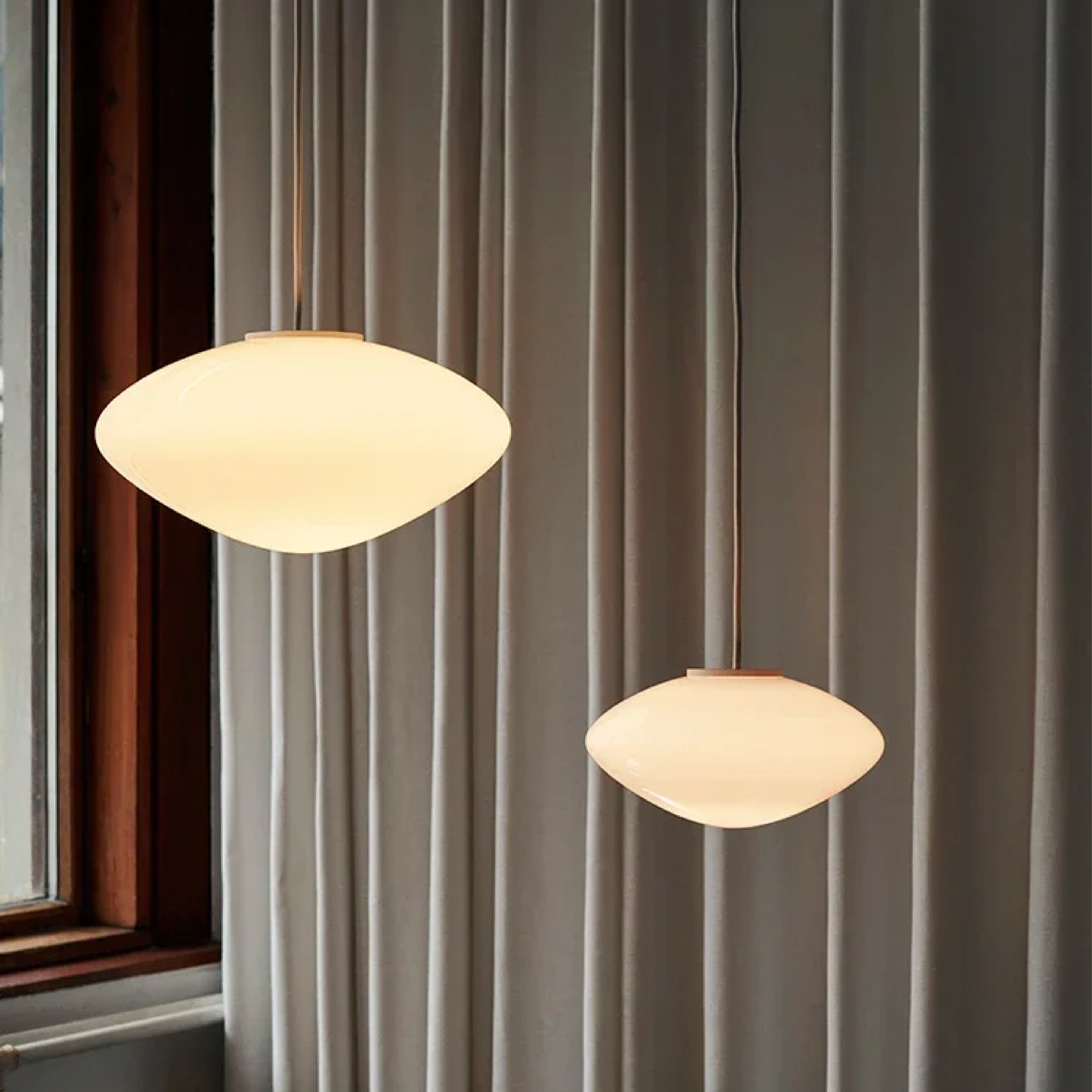 Modern Opal Glass Pendant Light with Adjustable Height