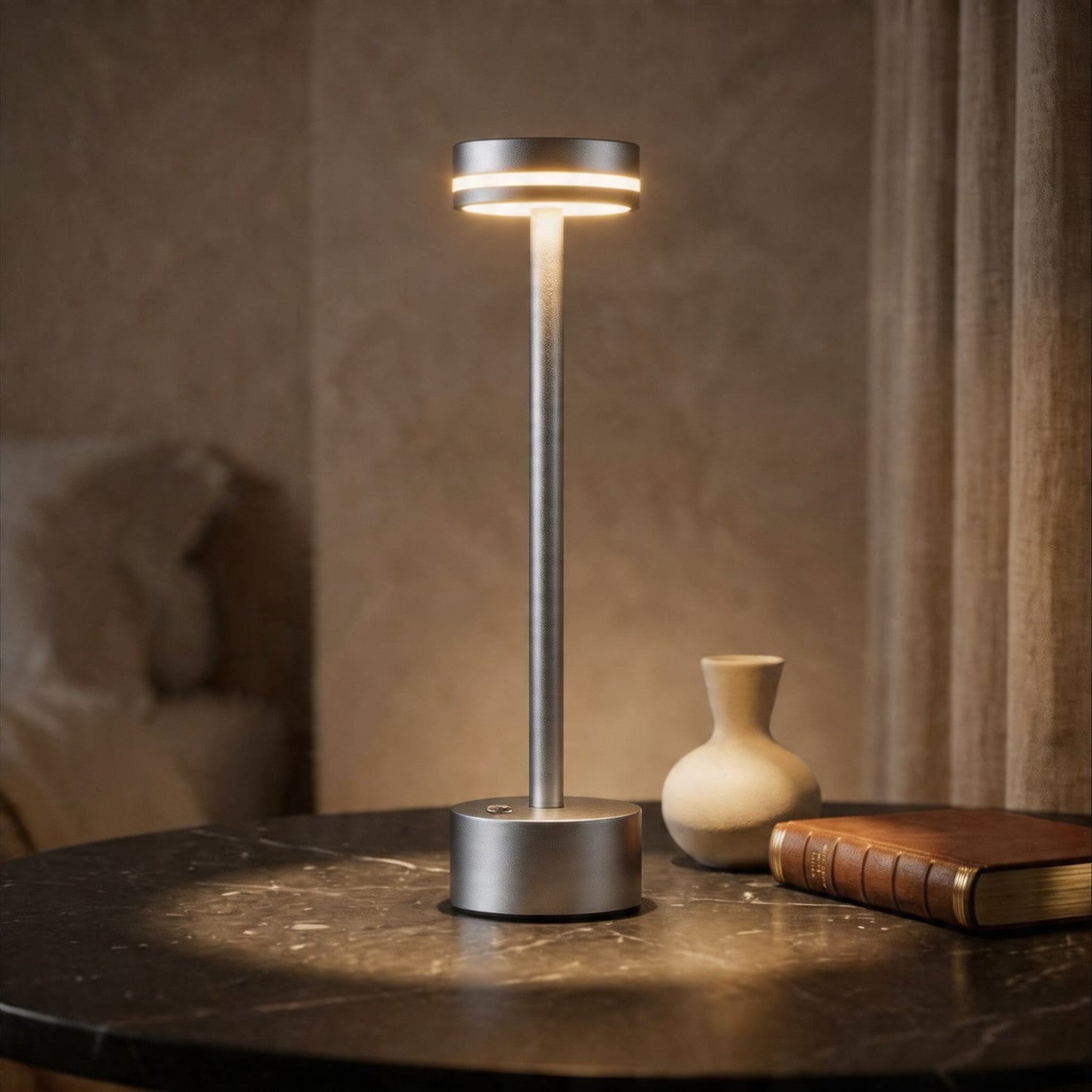 Contemporary Portable Table Lamp with Touch Controls