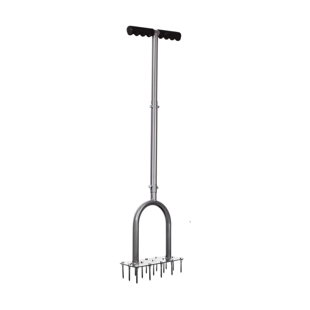 Lawn Aeration Tool with 15 Steel Spikes for Soil and Grass Health
