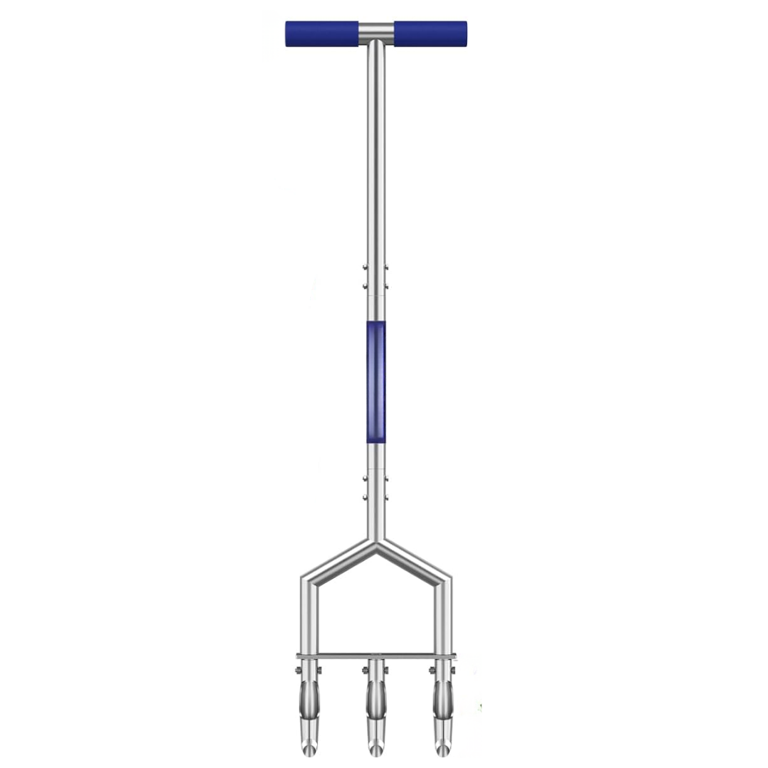 3-Pronged Hollow Tine Lawn Aerator Tool for Manual Core Aeration