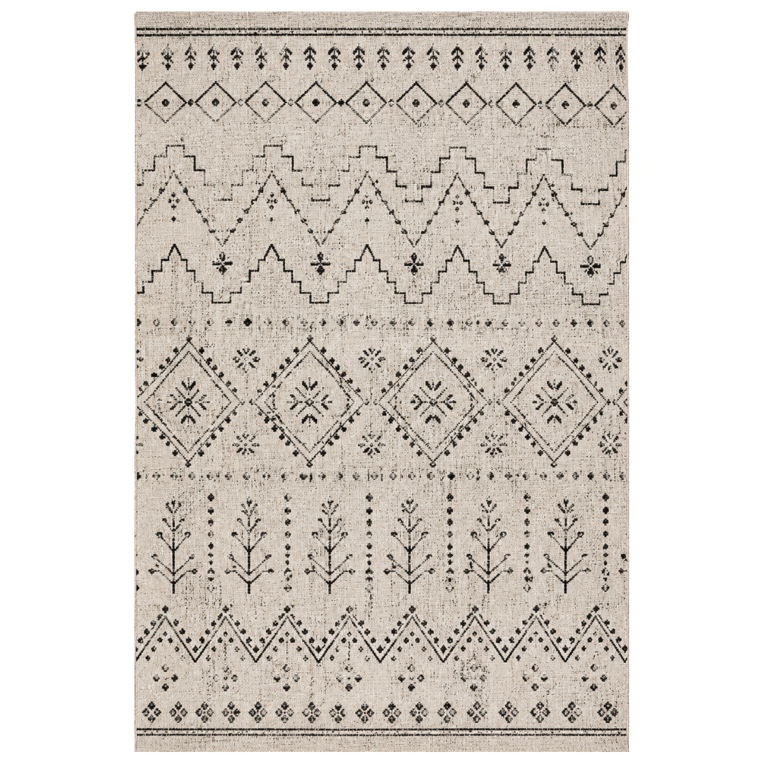Natural Textured Weave Area Rug 8x10 ft in Moroccan Style