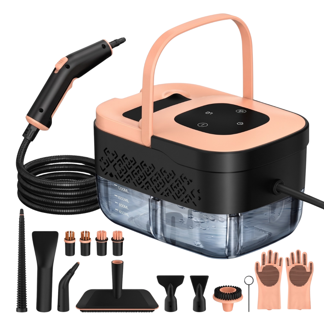 1500W Steam Cleaner with 1.25L Tank and Multiple Accessories