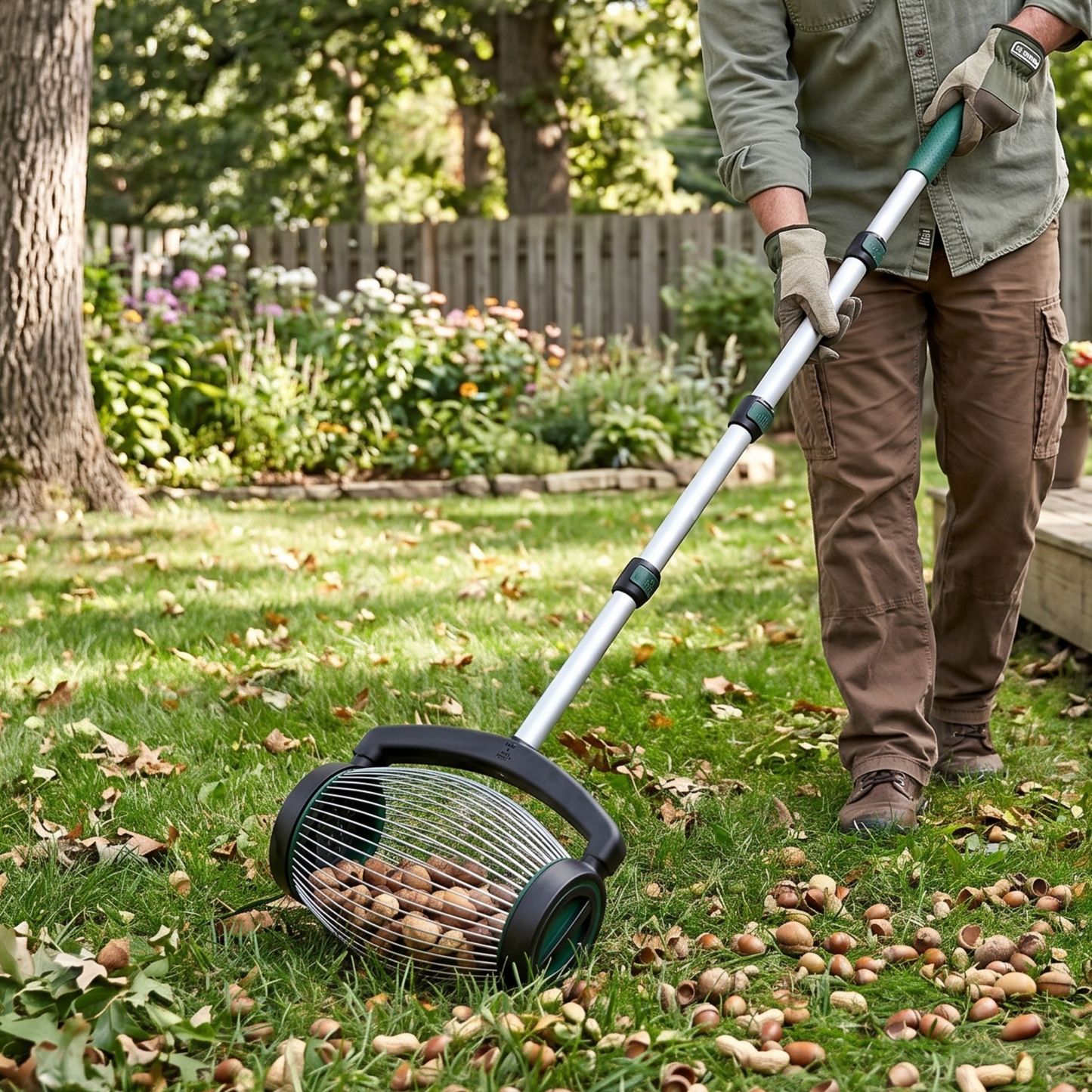 Acorn and Pecan Gatherer Tool with Side Dump – 5 lb Capacity