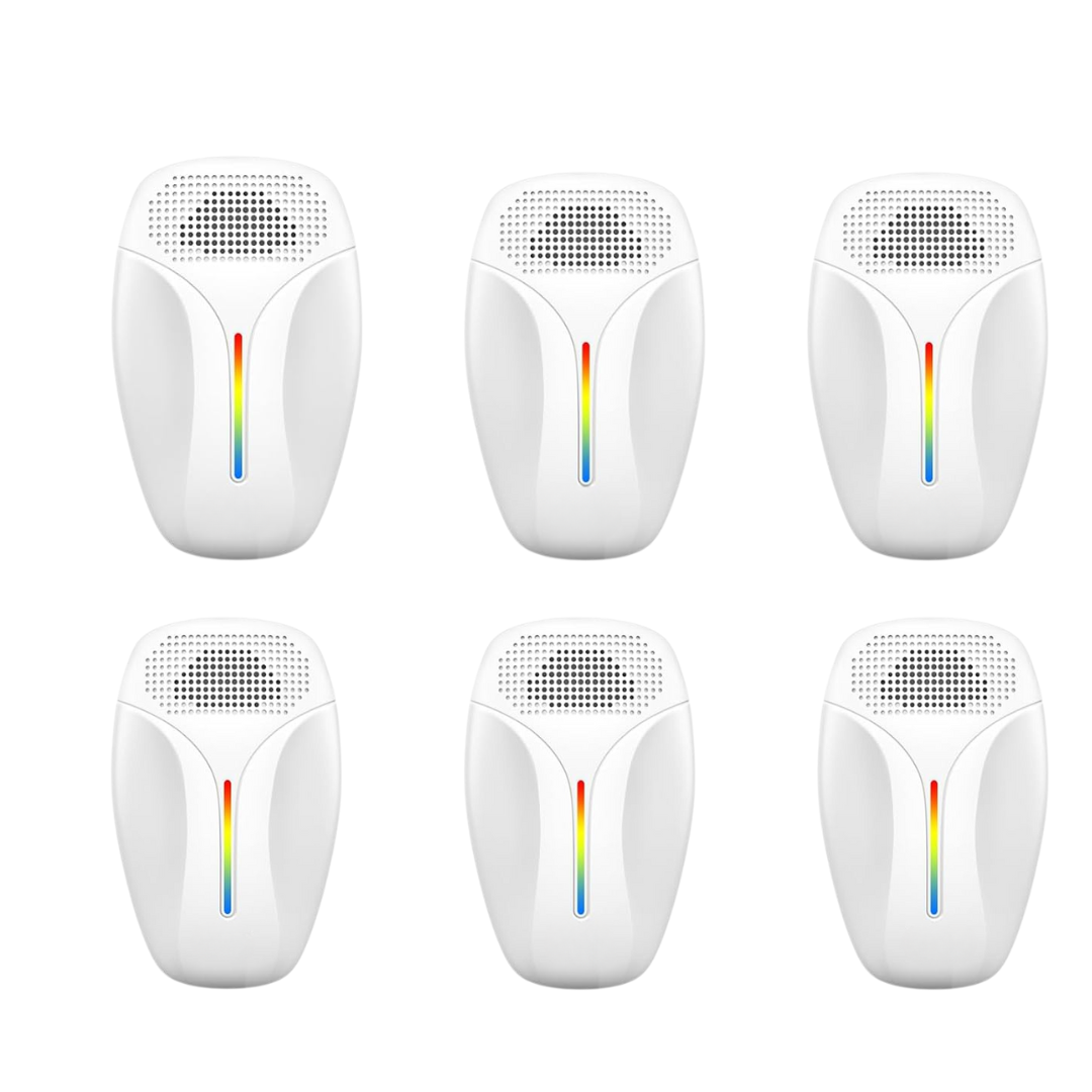Outdoor Ultrasonic Pest Repellent - 6 Pack with 20kHz to 60kHz Range