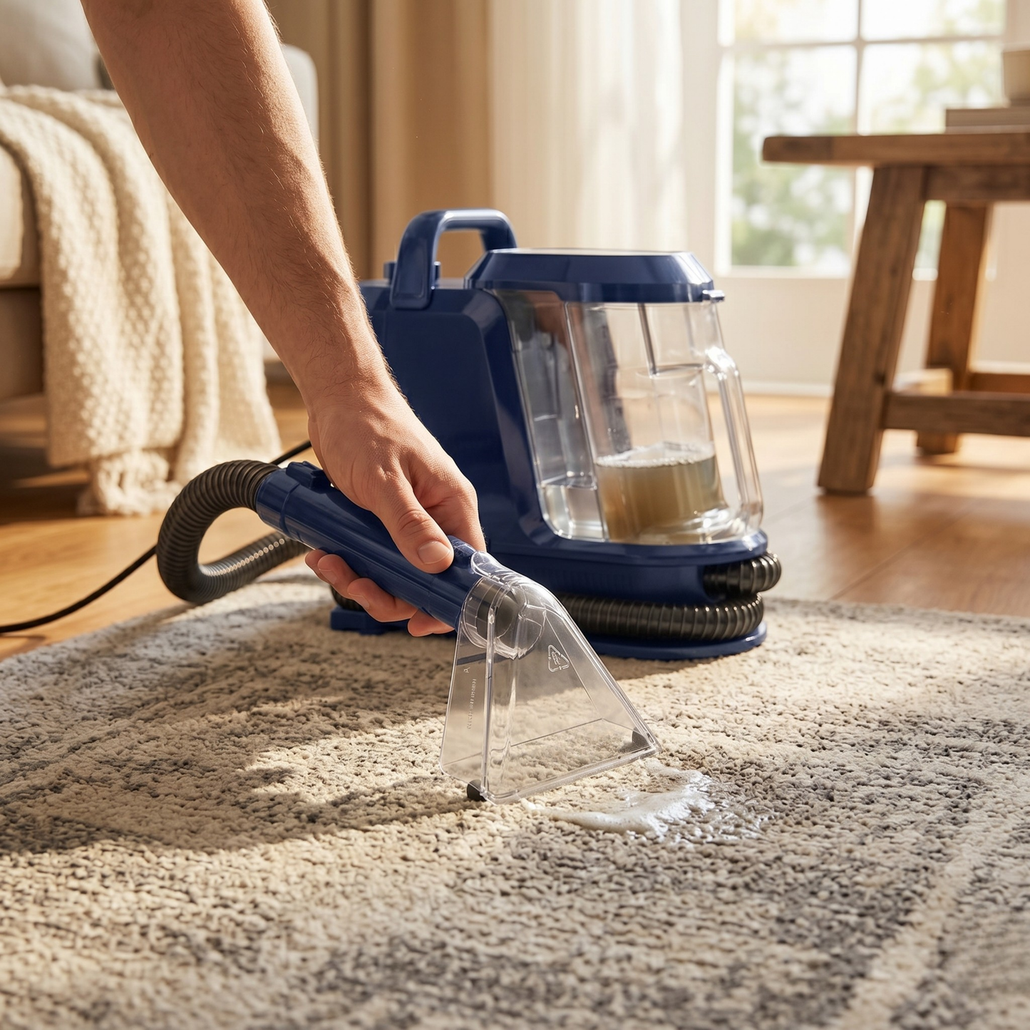 Steam Carpet Cleaning Machine with Hot and Cold Settings, 18kPa Power