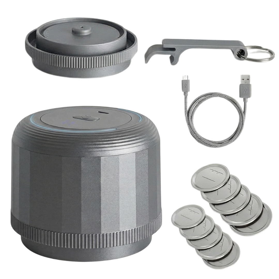 Vacuum Sealer Kit for Mason Jars with Lids, Portable Gray Design