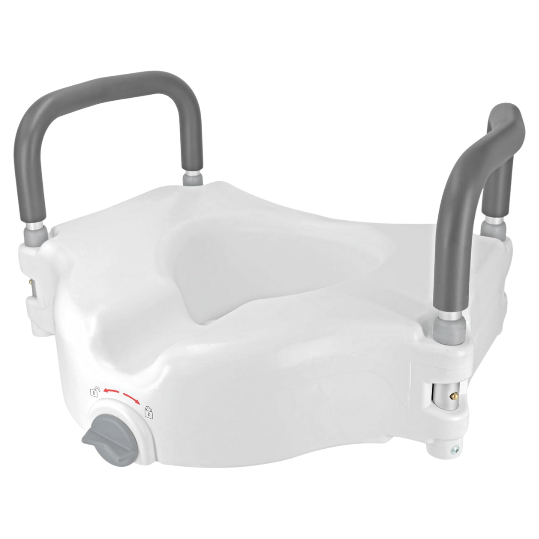 Toilet Seat Elevation Riser with Comfortable Grips and Secure Locking System