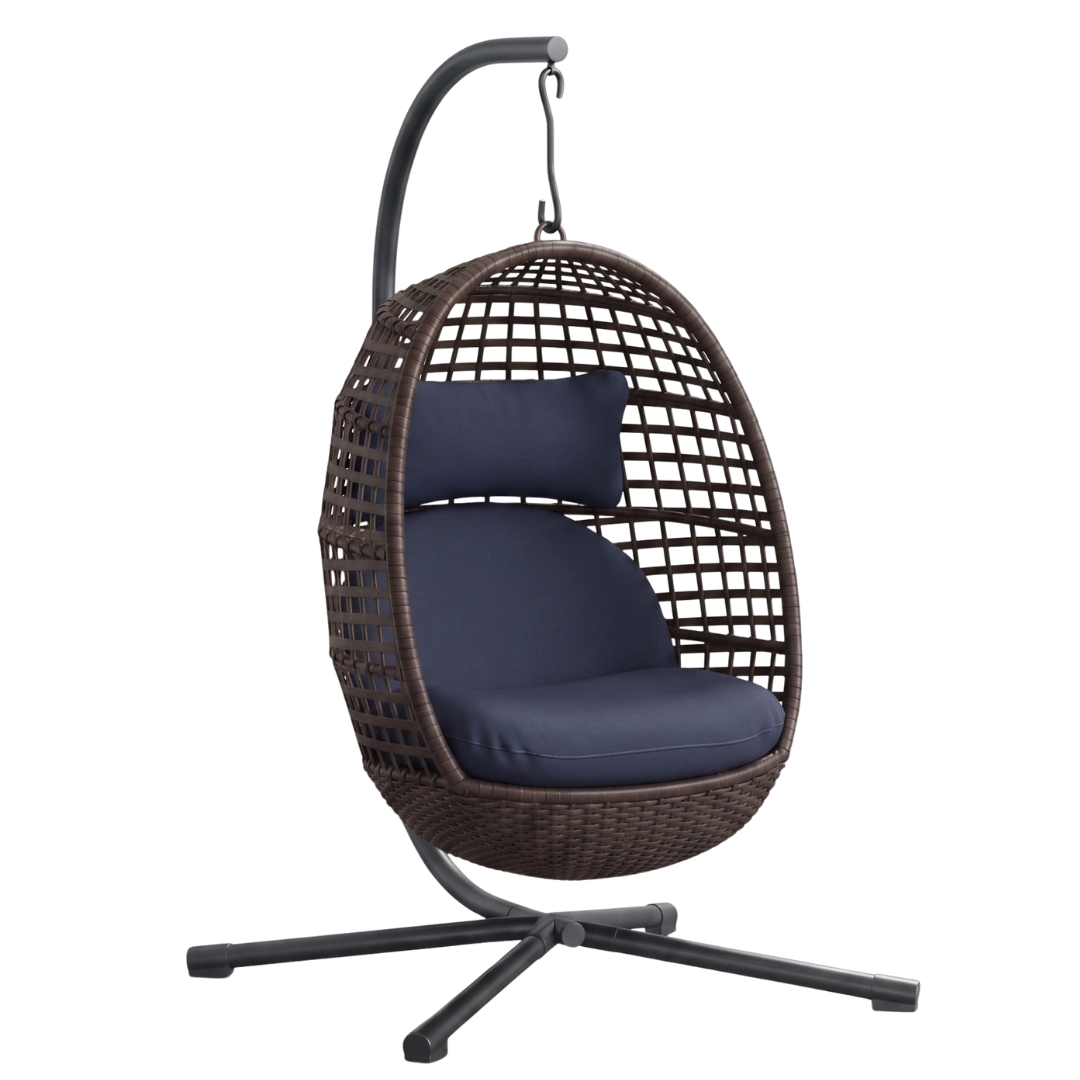 Hanging Egg Chair with Stand – Rattan Wicker, Supports 350 lbs