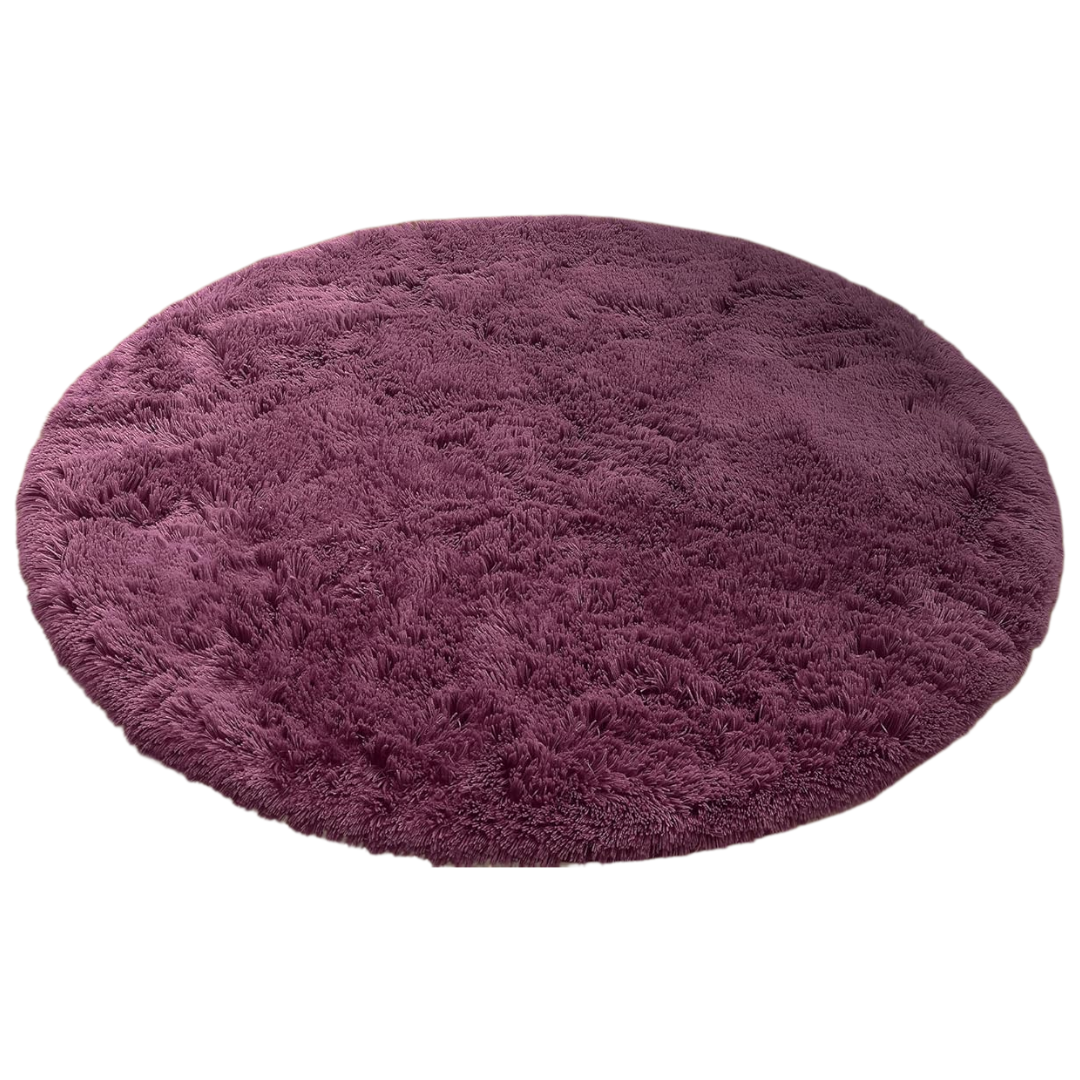 High Pile Round Area Rug – Machine Washable with Non-Slip Backing