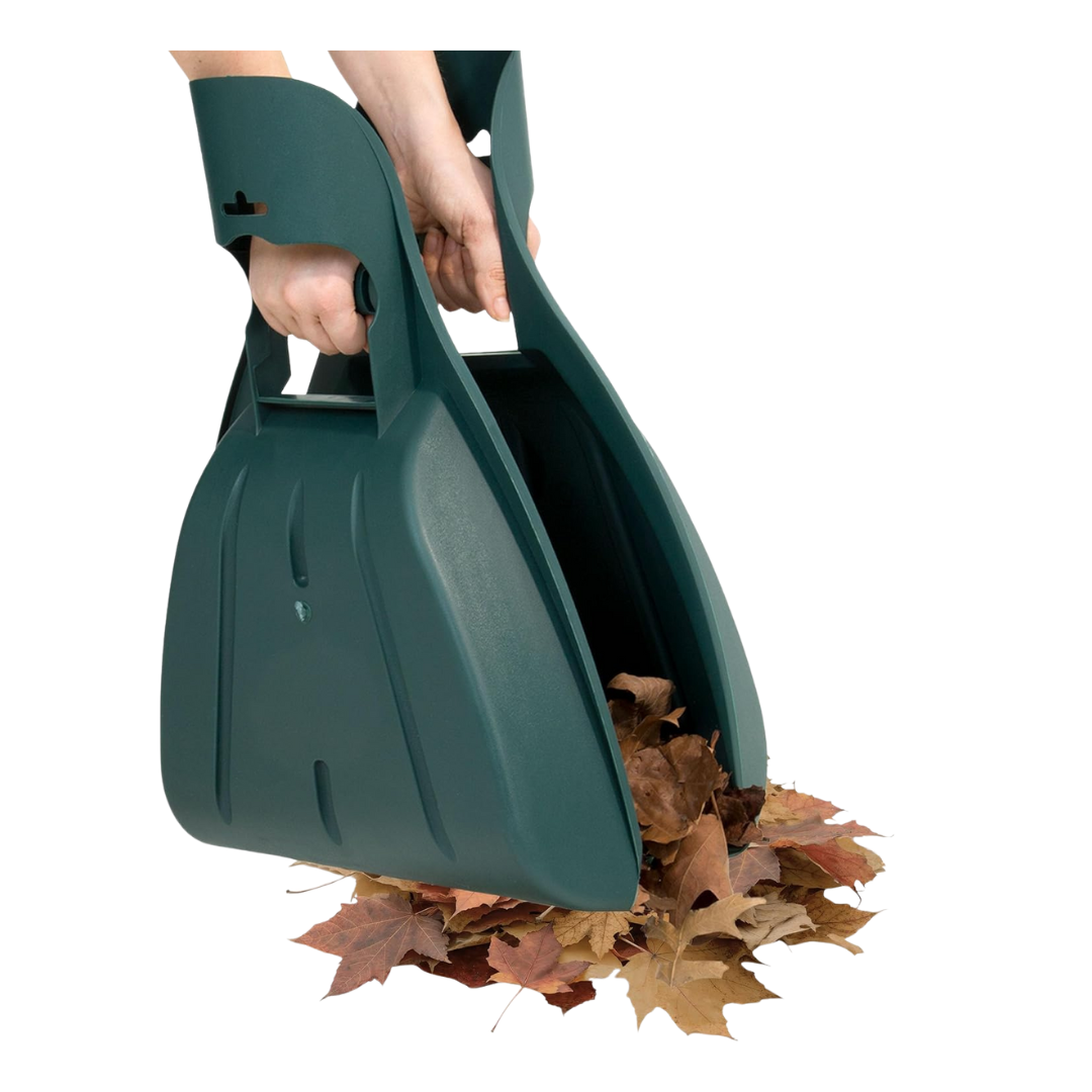 Pair of Green Leaf Scoops for Garden and Yard Cleanup