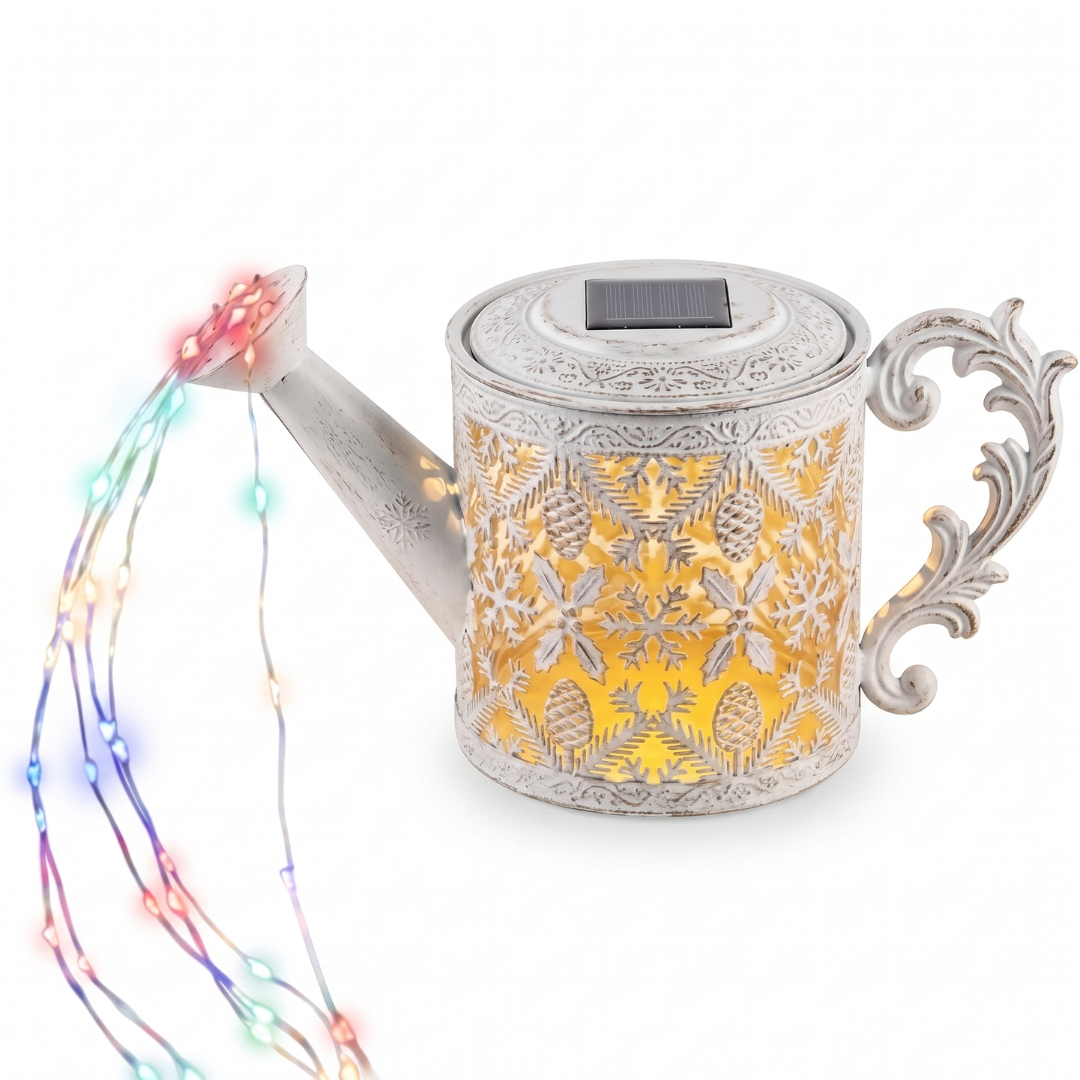 Hanging Garden Light with Solar-Powered Watering Can and 8 Modes