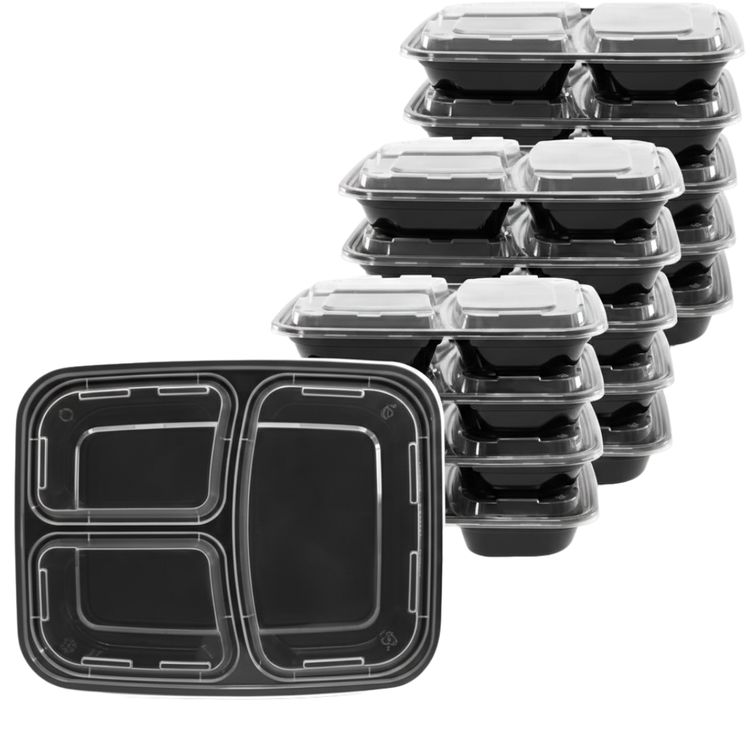 Meal Prep Containers with Snap-On Lids – Stackable Food Storage