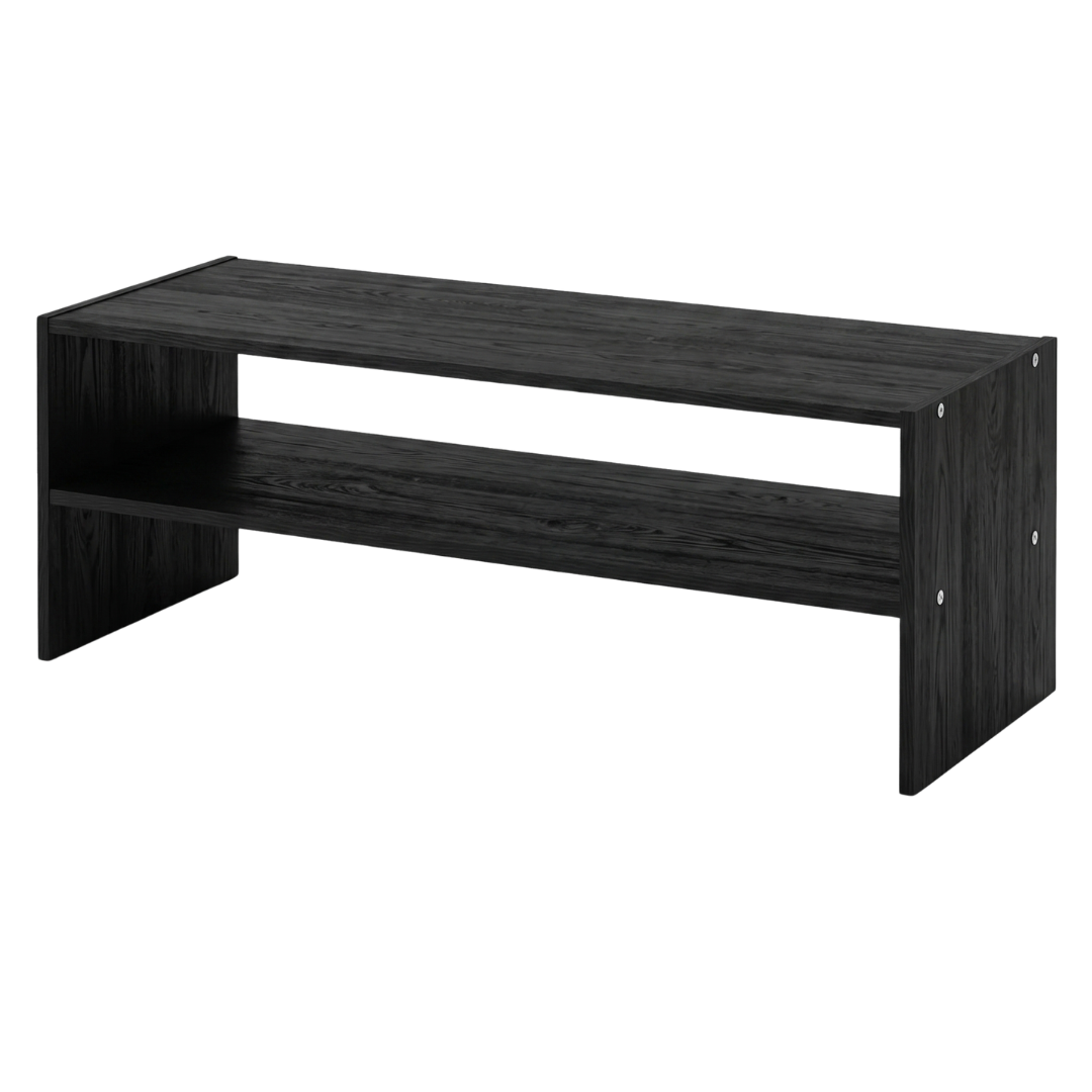 Wooden Shoe Rack with Two Levels for Home Storage, Available in 24/28/32 in