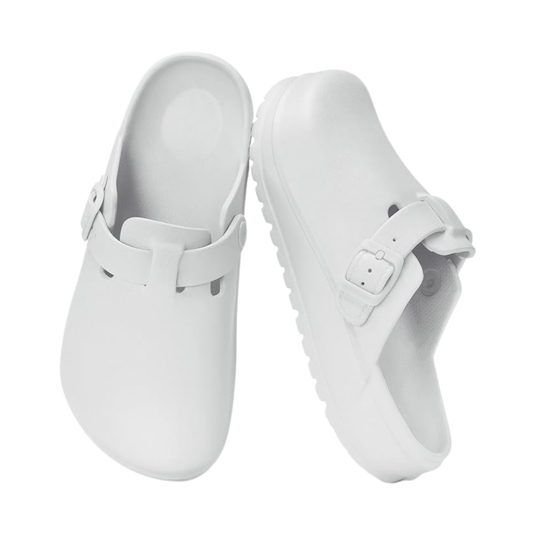 Adjustable Buckle Clogs for All Genders with Textured Sole