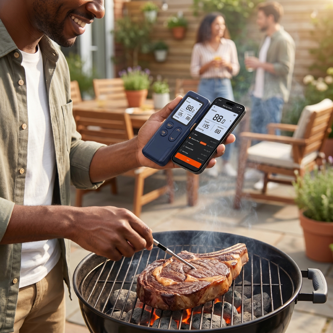 Bluetooth Meat Thermometer with WiFi Display Base Unit - Wireless