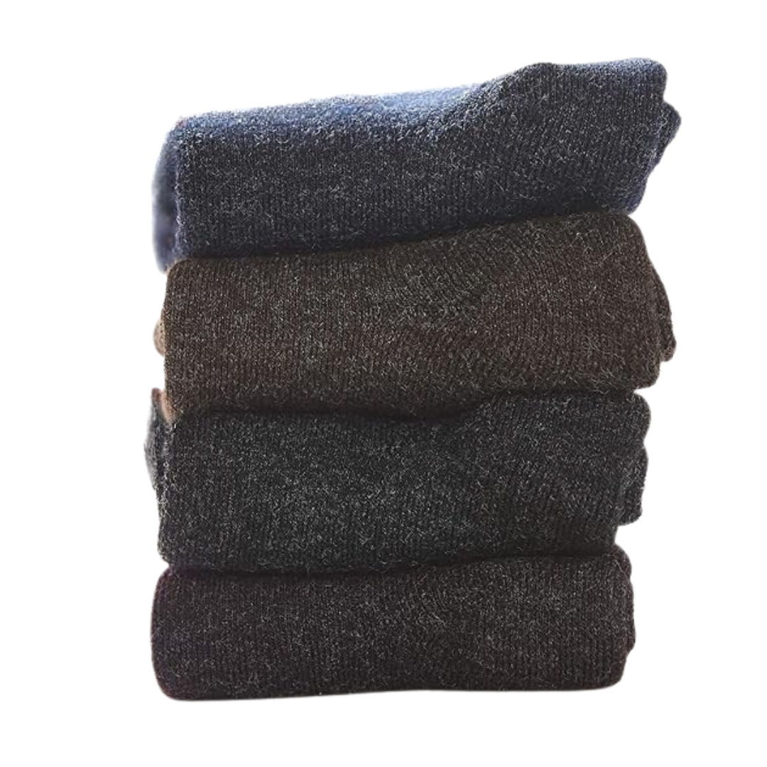 Knit Breathable Wool Thermal Crew Socks for Women – Set of 4