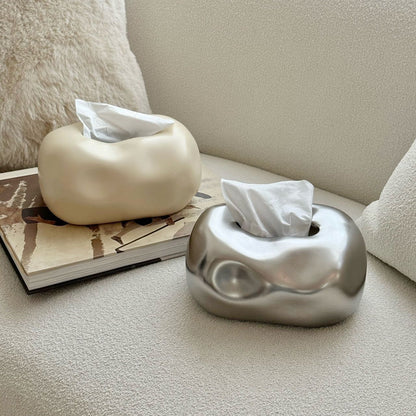 Elegant Cloud-Inspired Ceramic Tissue Organizer