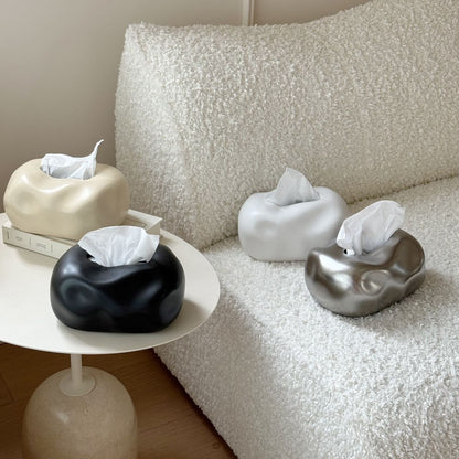 Elegant Cloud-Inspired Ceramic Tissue Organizer