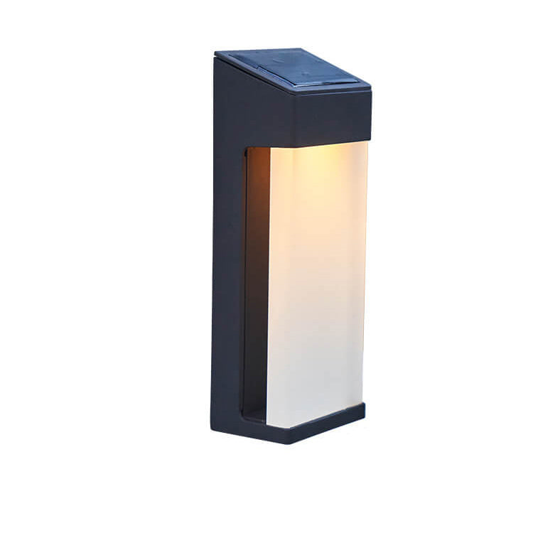 Sleek Solar Wall Light with Glass Shade in Contemporary Design