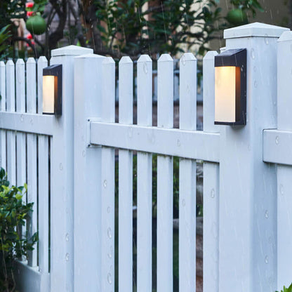Sleek Solar Wall Light with Glass Shade in Contemporary Design