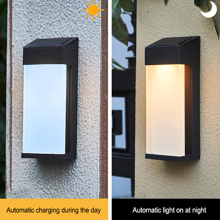 Sleek Solar Wall Light with Glass Shade in Contemporary Design