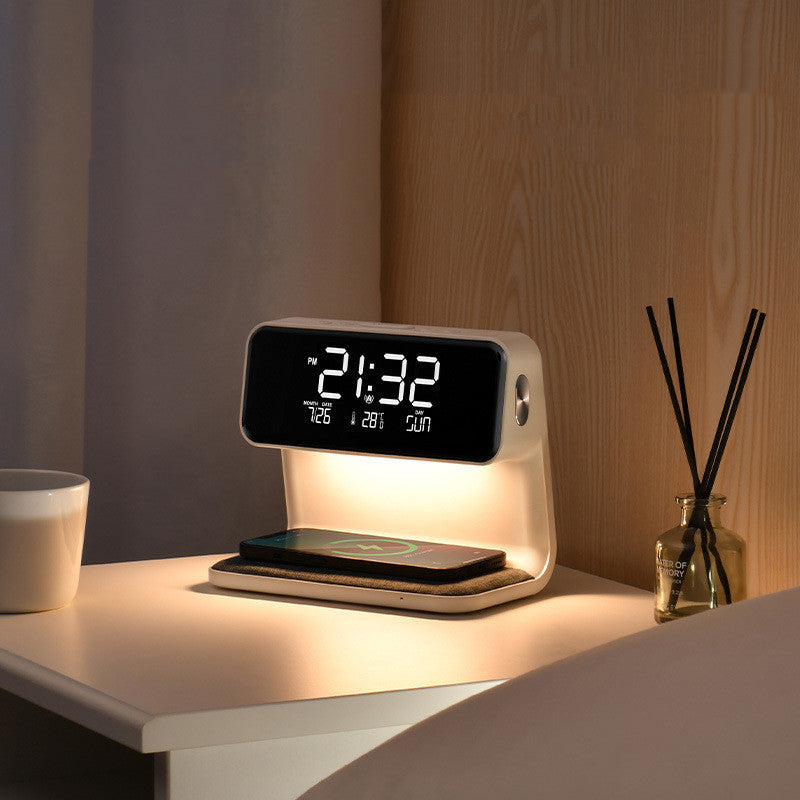 Multi-Functional Touch Lamp with Clock & Wireless Charger
