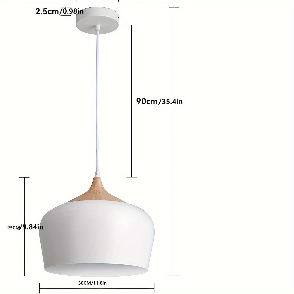 Elegant Pendant Light with Wood and Metal Finish