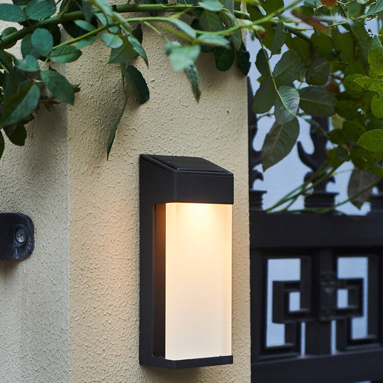 Sleek Solar Wall Light with Glass Shade in Contemporary Design