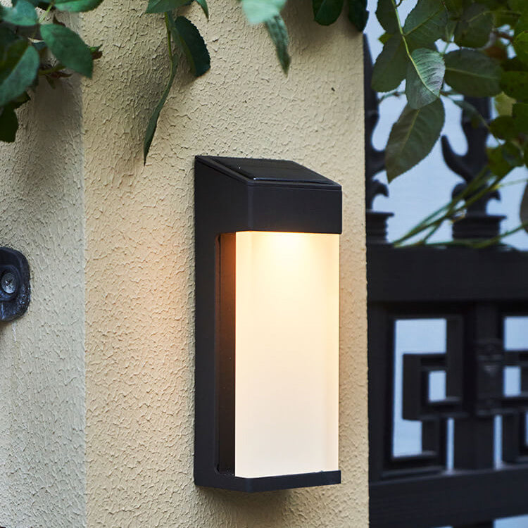 Sleek Solar Wall Light with Glass Shade in Contemporary Design