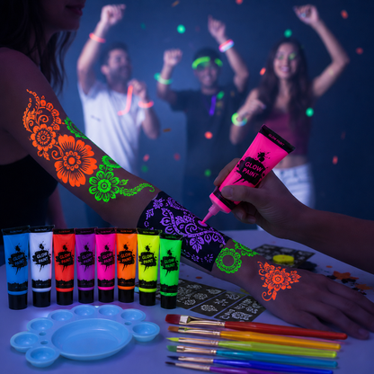 Vibrant UV Body Art Kit for Unforgettable Events