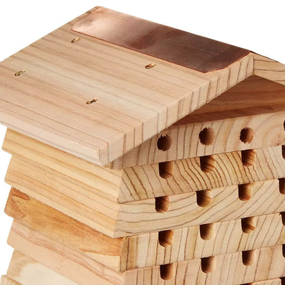 Eco-Friendly Cedar & Copper Bee Sanctuary with Custom Holes