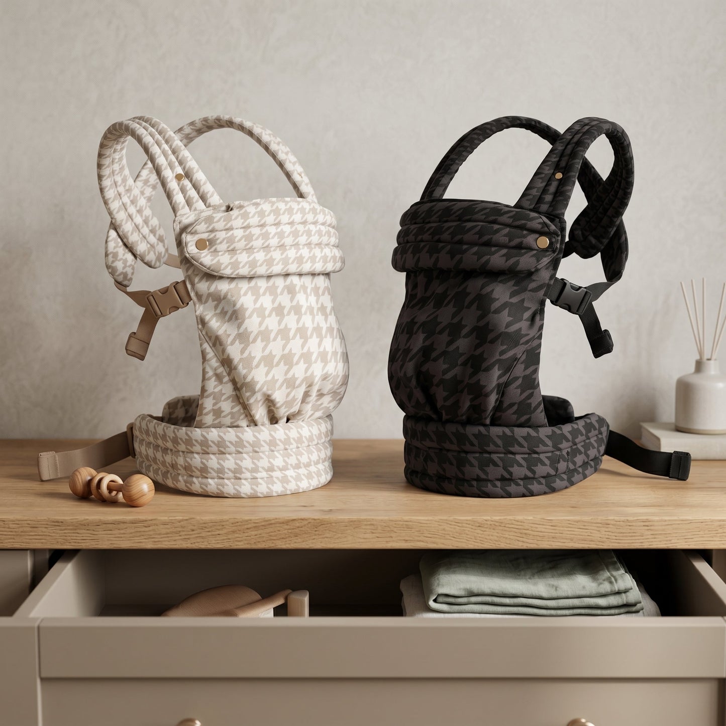 Checkered Baby Carrier in Harbor Style