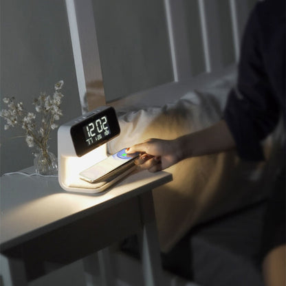 Multi-Functional Touch Lamp with Clock & Wireless Charger